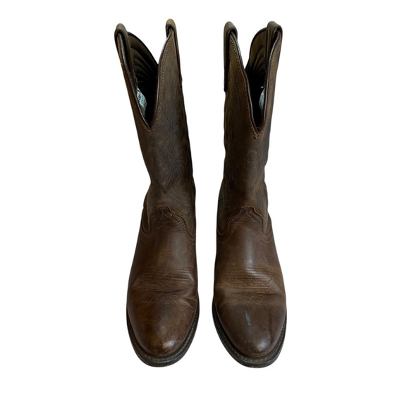 Women’s Brown Leather Western Cowboy Boots Size 8.5M - Picture 2 of 10